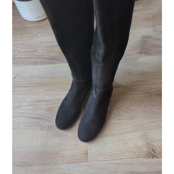 Stuart Weitzman 5050 Black Suede Knee High Boots$795